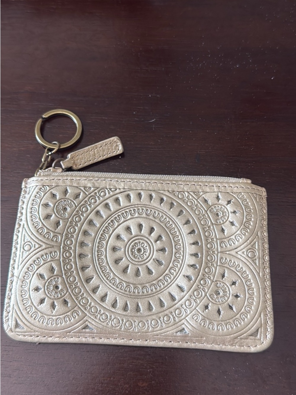 Fossil Metallic Gold Embossed Card & Key Pouch